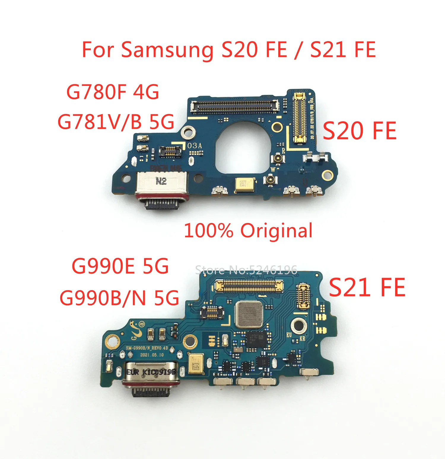 

1pcs USB charging port charger For Samsung Galaxy S20 FE 4G G780F 5G G781V S21 FE G990E G990B base connector Original Replace