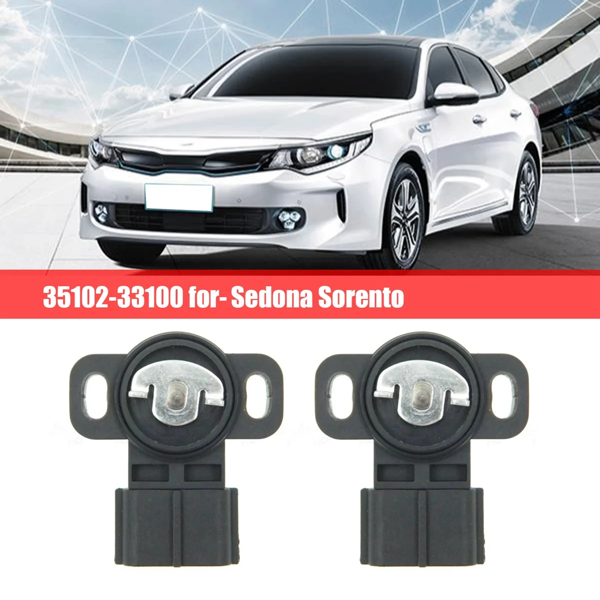 

35102-33100 Throttle Position Sensor Automotive-TPS Sensor for-Hyundai-Kia Sedona Sorento 2Pcs