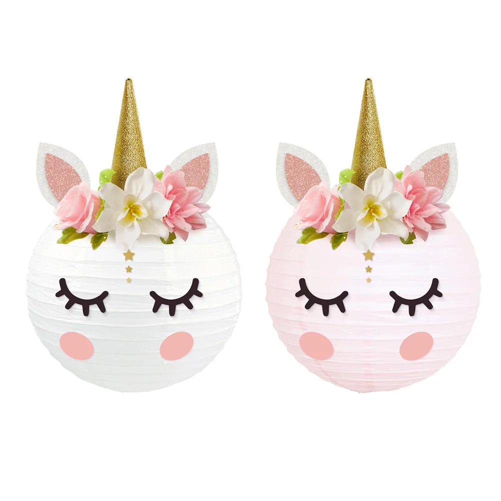 

2PCS DIY Lanterns Creative Delicate Paper Lanterns for Birthday Party Baby Shower