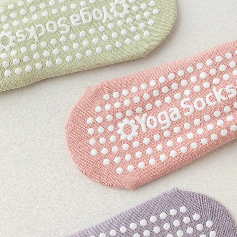 Yoga Socks for Women Non-Slip Grips Straps Bandage Cotton Sock Ideal for Pilates Pure Barre Ballet Dance Barefoot Workout 5pairs