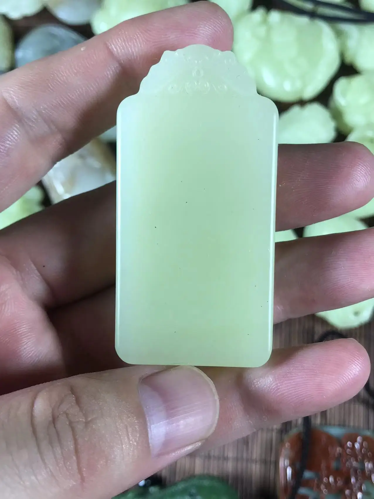 

Natural hetian jade A HandCarved white lucky safety jade jadeite jade necklace pendant jade necklaces jewelry woman men