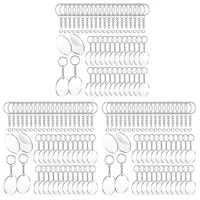450 pcs 2 inches acrylic transparent discs and key chains set clear blank acrylic discs round keychain for diy projects