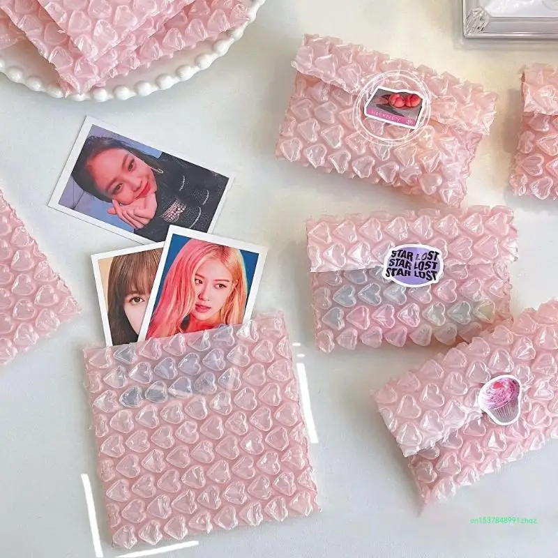 

10Pcs Pink Love Bubble Bag Bubble Film Bubble Envelope Small Card Set Gift Packaging Bag Shockproof and Waterproof Bag