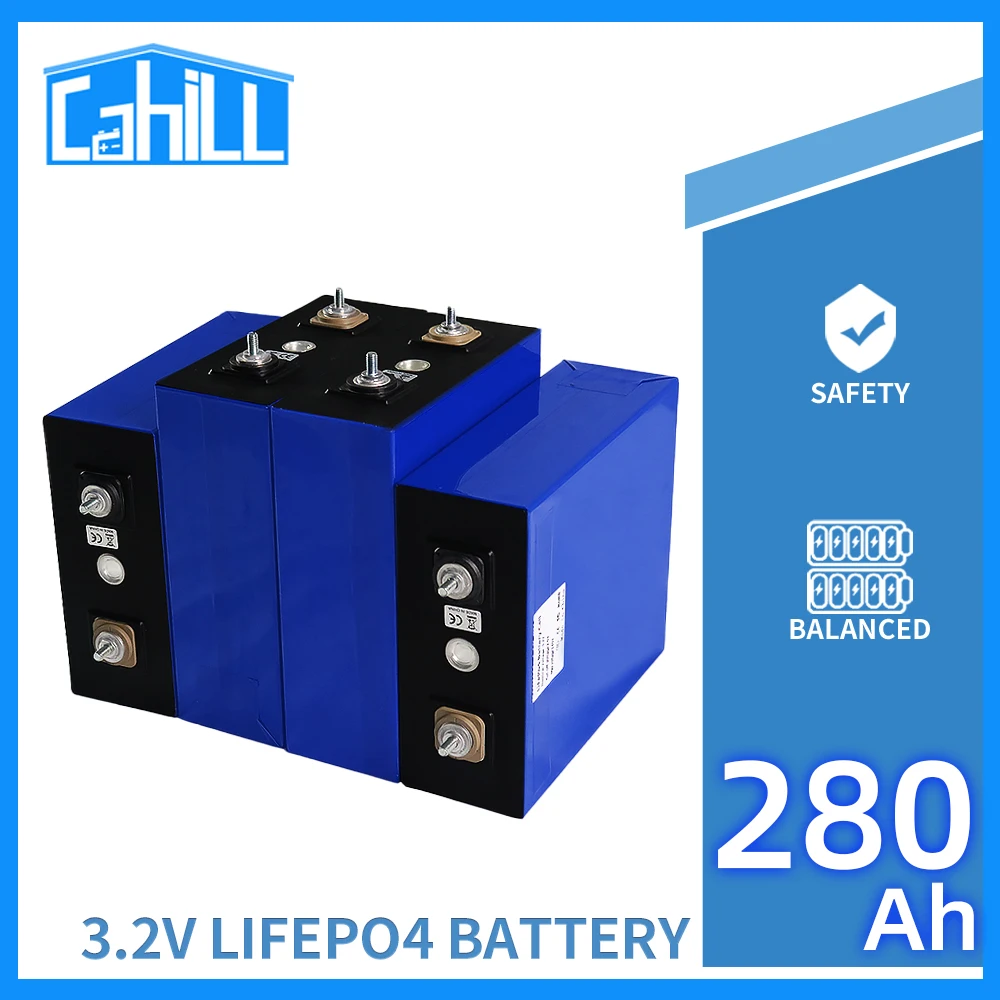 

3.2V 280Ah Lifepo4 Battery 4/8/16/32PCS Solar Rechargable Battery Cell DIY 12V 24V 48V For RV Electric Wheelchair Golf Cart Boat