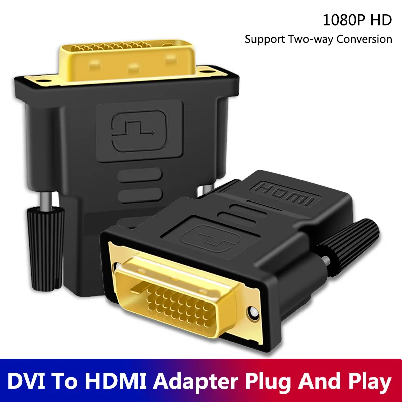 Двунаправленный адаптер DVI-HDMI HD 1080P DVI 24 + 1 штекер-HDMI гнездовой конвертер для