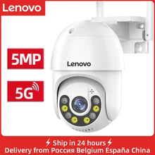 Lenovo-cámara IP PTZ de 3MP 5MP para vigilancia al aire libre, videocámara inalámbrica a todo Color con WIFI, Audio, CCTV, Zoom Digital 4X, seguridad impermeable