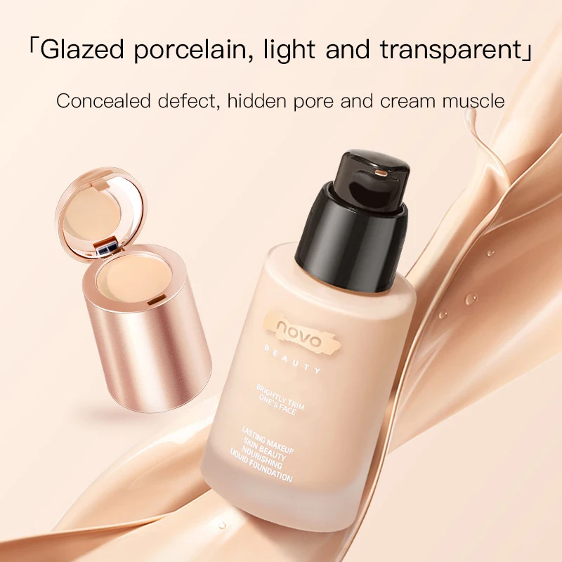 

Liquid Foundation Face Makeup Oil Control 30ml Skin Nourishing Cosmetics Concealer Foundation Cream Moisturizing 2 Colors