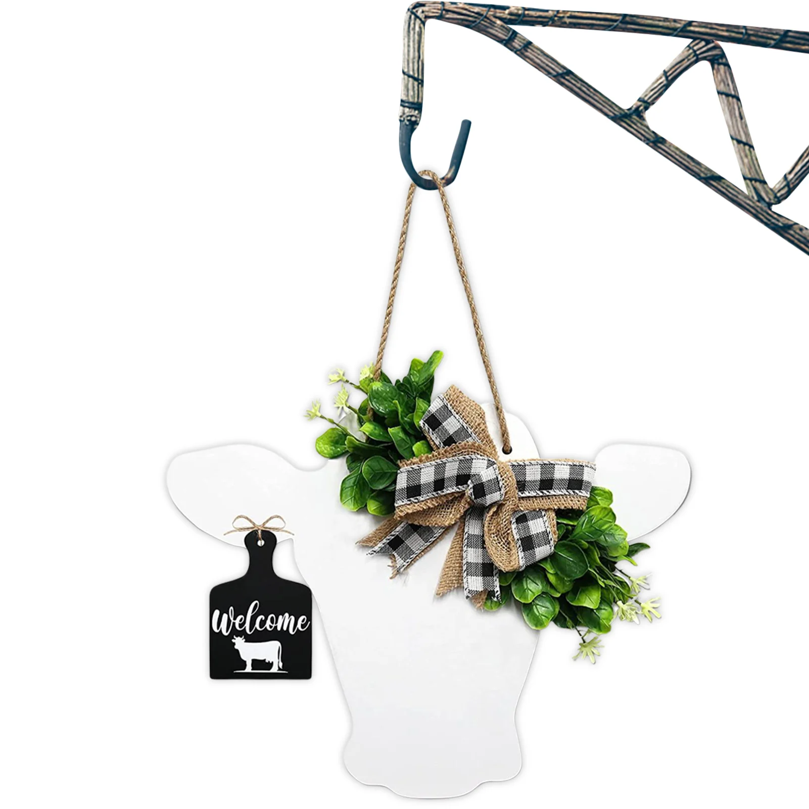 

Голова коровы, знак приветствия, буйвол, клетчатая искусственная листья, буйвол, искусственные листья, креативные дверные вешалки