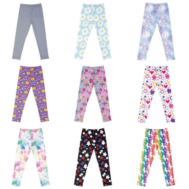 

Girls Leggings Summer Children Skinny Pants Elastic Silk Breathable Causal Pencil Pants Flower Print Kids Leggings Girl