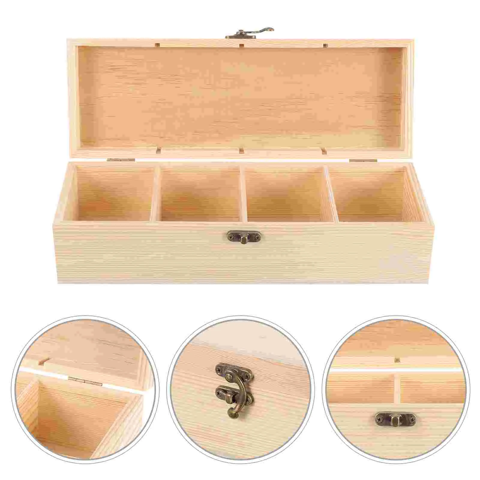 

Mini Storage Bins Box Coffee Holder Wooden Crates Photo Jewery Case Unfinished Jewelry Organizer