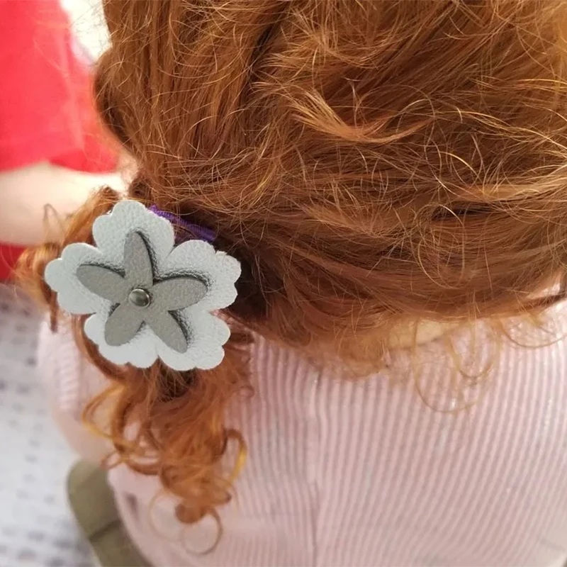 

leather flower hair ties 2022 new style for her stock