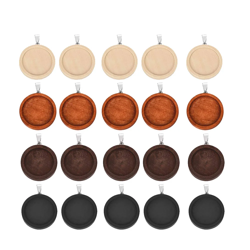 

20 Pcs DIY Wooden Base Durable Stainless Steel Jewelry Supplies DIY Dangler for Lady