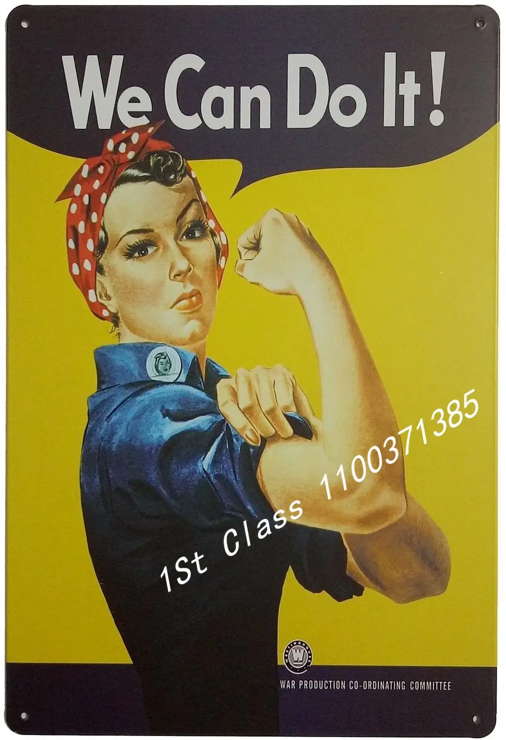 

Pin-up Girl We Can Do It Metal Retro Wall Decor Vintage Tin Signs 12" X 8" Inches