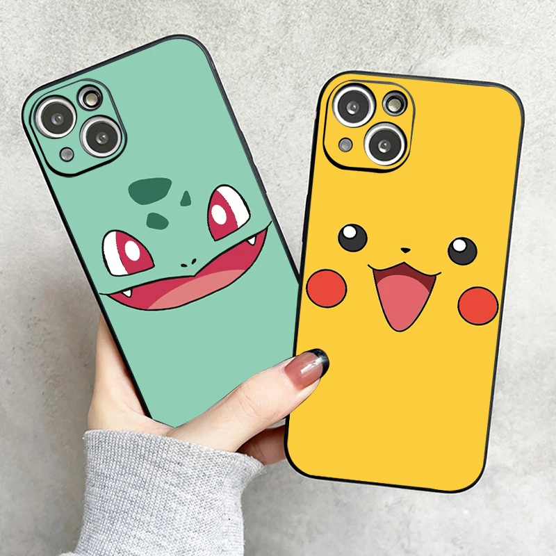 

Cartoon Pokémon Phone Case For Funda iPhone 11 12 13 Pro Max Mini X XR XS SE 2020 6 7 8 Plus Etui Liquid Silicon Soft Celular