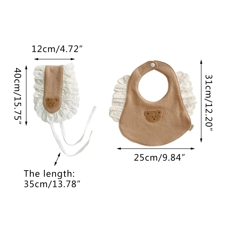 Реквизит для фотосъемки Новорожденных Нагрудник с мультяшным медведем тканевый