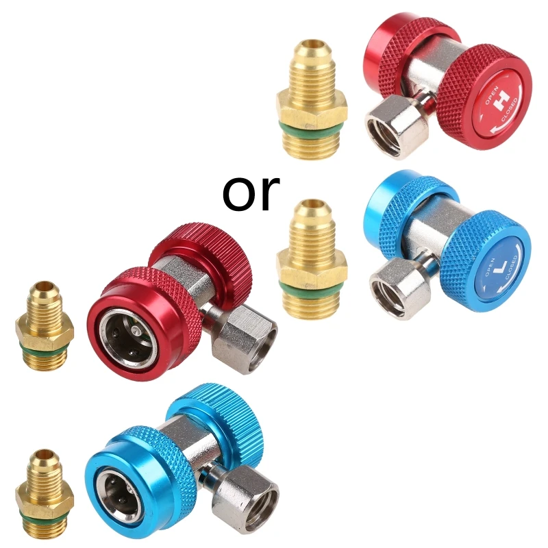 

2Pcs R134A High/Low Adapter Quick Coupling Air Conditioner Conditioning Refrigerant Coolant Adjustable Quick Coupler H/L