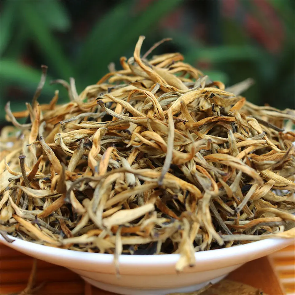 

2022 Golden Bud Dianhong Tea FengQing Big Golden Needle Dian Hong Retail Without Teapot Organic Black Tea No Tea Pot