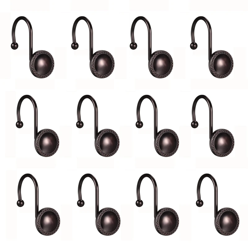 

Shower Curtain Hooks, Decorative Shower Curtain Hooks Rings,12 Pcs Rustproof Shower Hooks For Bathroom Curtains Rods