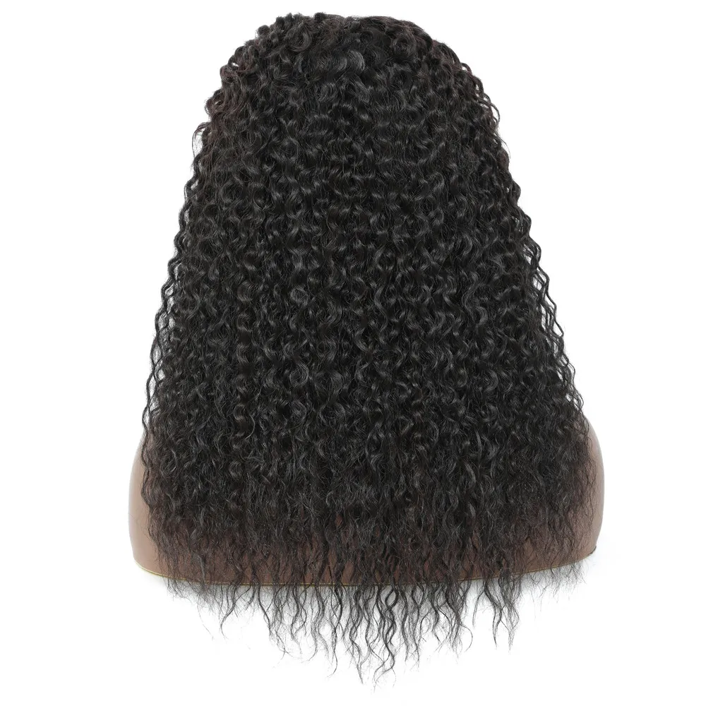 Black Color Synthetic Lace Wig For Women Middle Part Soft Kinky Curly Natural Daily Use Hair Wigs X-TRESS Medium Length 18 Inch |