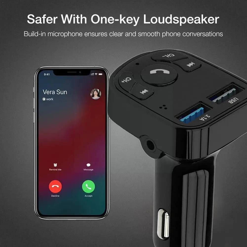 

Usb Bluetooth Fm Transmitter Univesal Wireless Car Charger Jack Port Adapter Bluetooth Mp3 Player Aux Handsfree Connector C M3o4