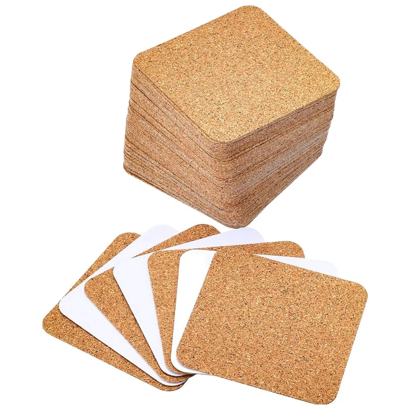 

Hot Self-Adhesive Cork Coasters Squares Cork Mats Cork Backing Sheets For Coasters And DIY Crafts Supplies (60, Square)