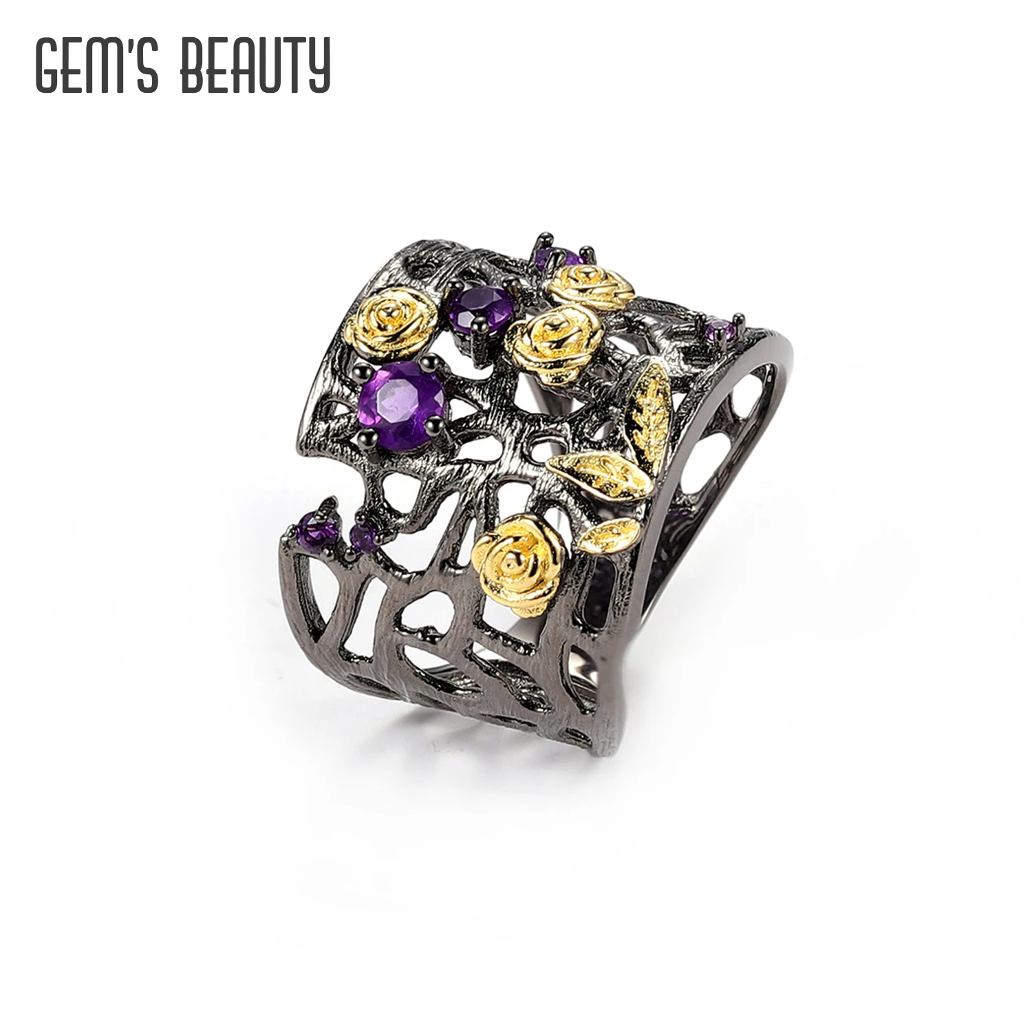

Женское кольцо из серебра, с аметистом