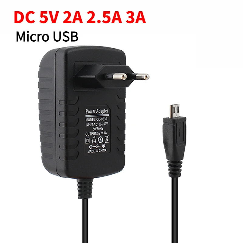 Micro USB 5V Power Adapter 3A 2A 2.5A 220V To 5 V Volt USB P