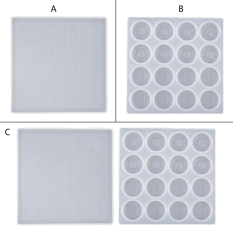 

Handmade Chess Set and Checker Game Board Resin Casting Mold International Checkers Toy Silicone Mould Epoxy Resin Craft