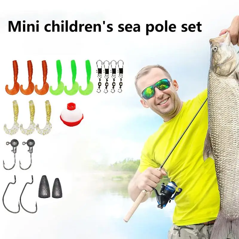 dziecięcy – teleskopowa wędka z włókna szklanego dla dzieci. Mały przenośny sprzęt wędkarski. Lekka do