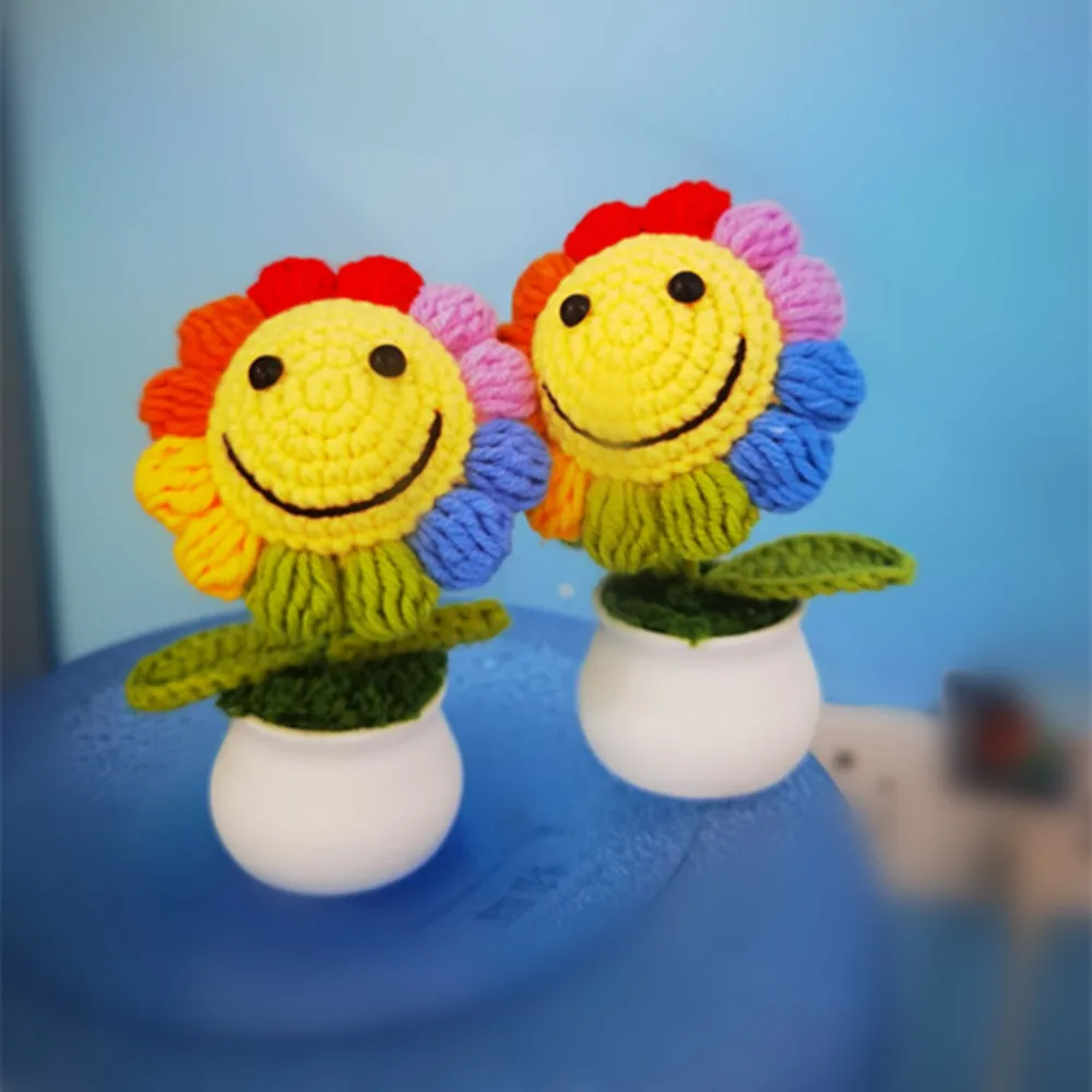 Кавайные цветочные горшки в виде подсолнухов подарки для гостей на свадьбу