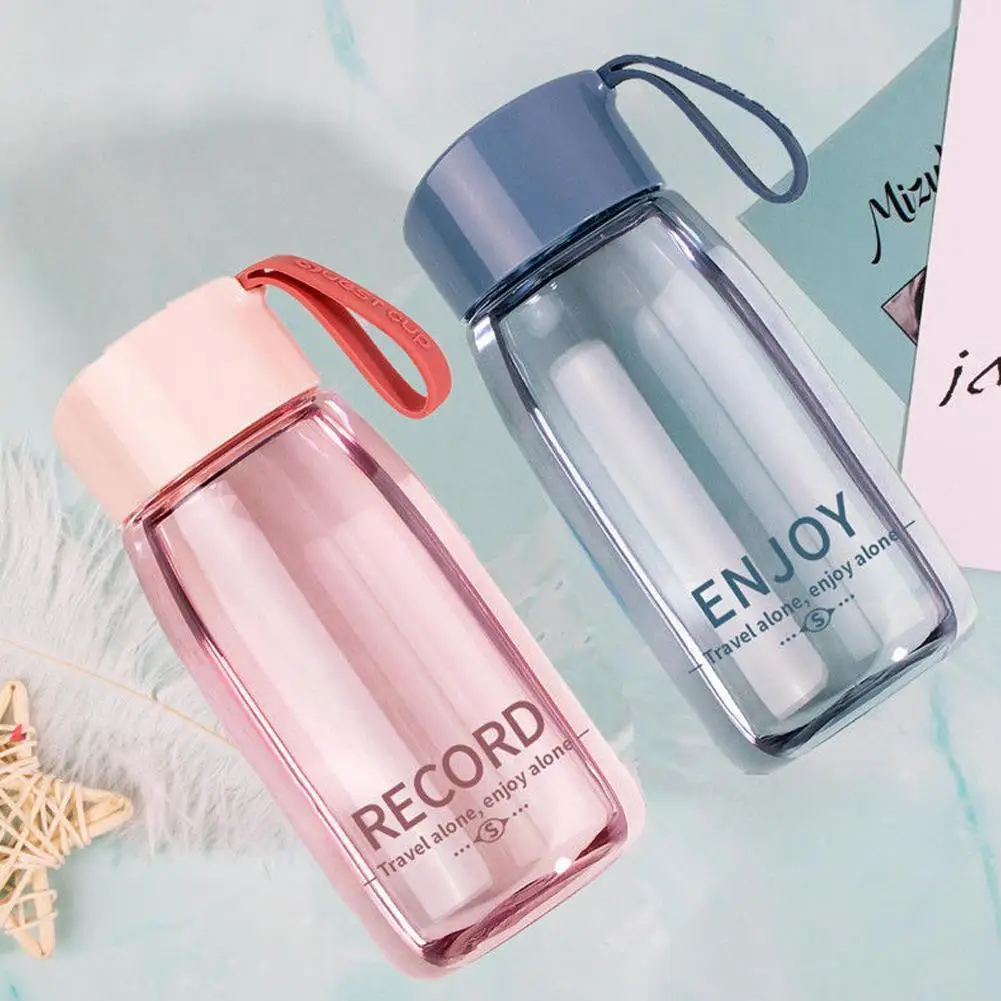 

380ml Plastic Water Bottles Transparent Bottle Outdoor Mugs Student Water Water Cup Portable Mug Sports Water G9C0
