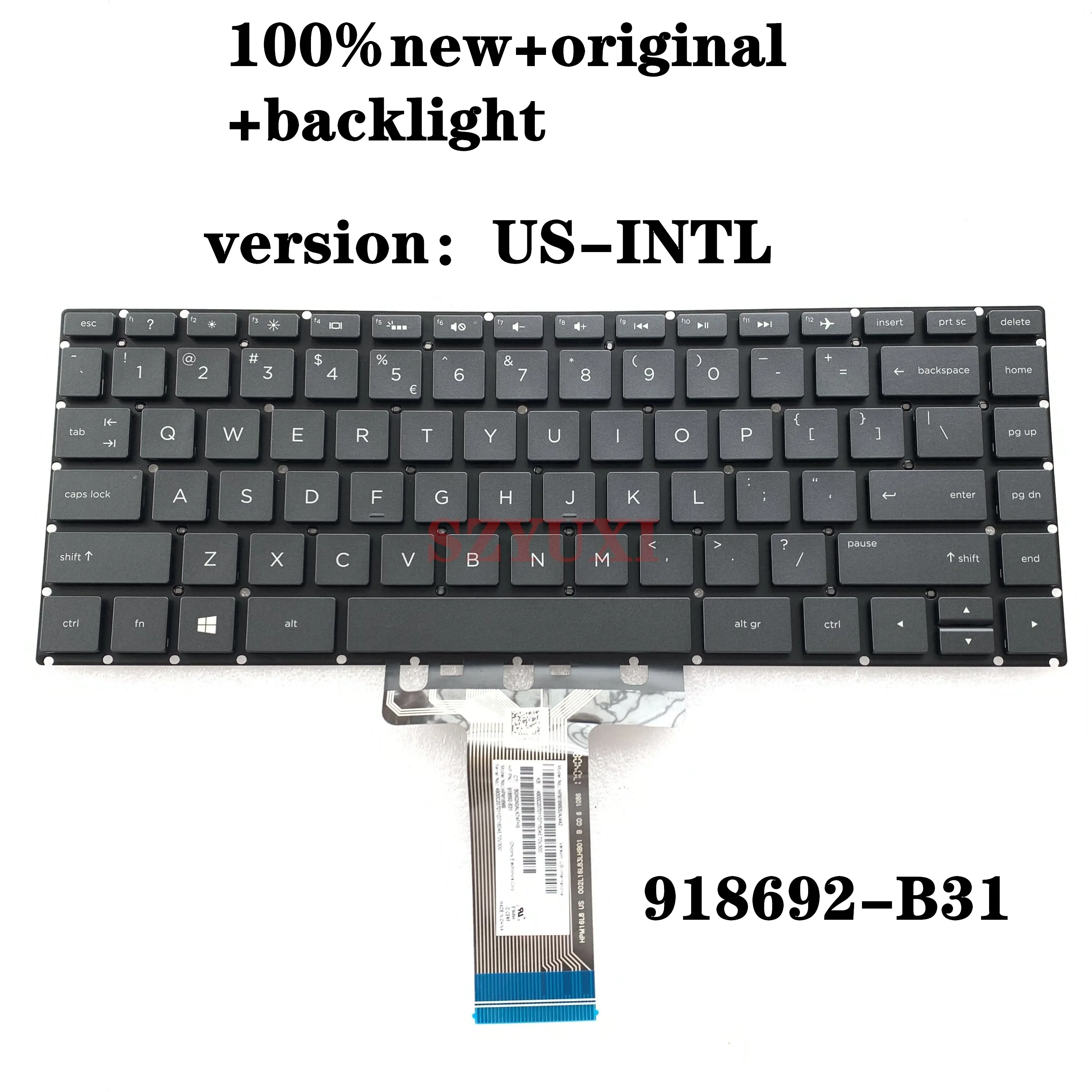 

New US INTL For HP Pavilion X360 14-BA 14T-BA 14M-BA 14-BS 14-BW 14-BF 14G-BR 240 G6 245 G6 246 G6 keyboard backlit 918692-b31