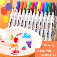 12pcsset magical water painting pen water floating doodle pens kids drawing markers early education magic whiteboard marker