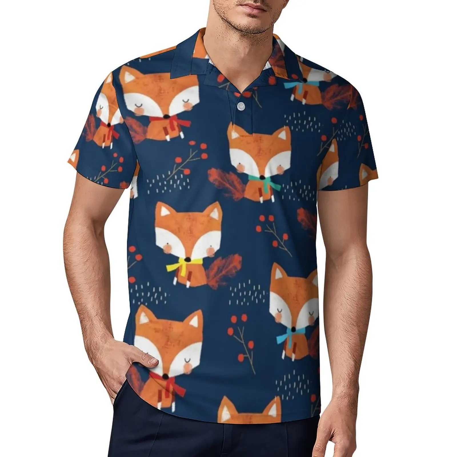 

Рубашка-поло мужская с цветочным принтом и коротким рукавом, размеры до 5XL