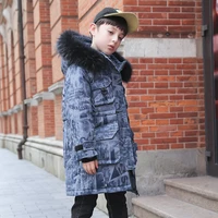 hssczl boys camouflage down jacket mid length 2022 new winter thickened coat jacket child boy outerwear overcoat hooded clothes