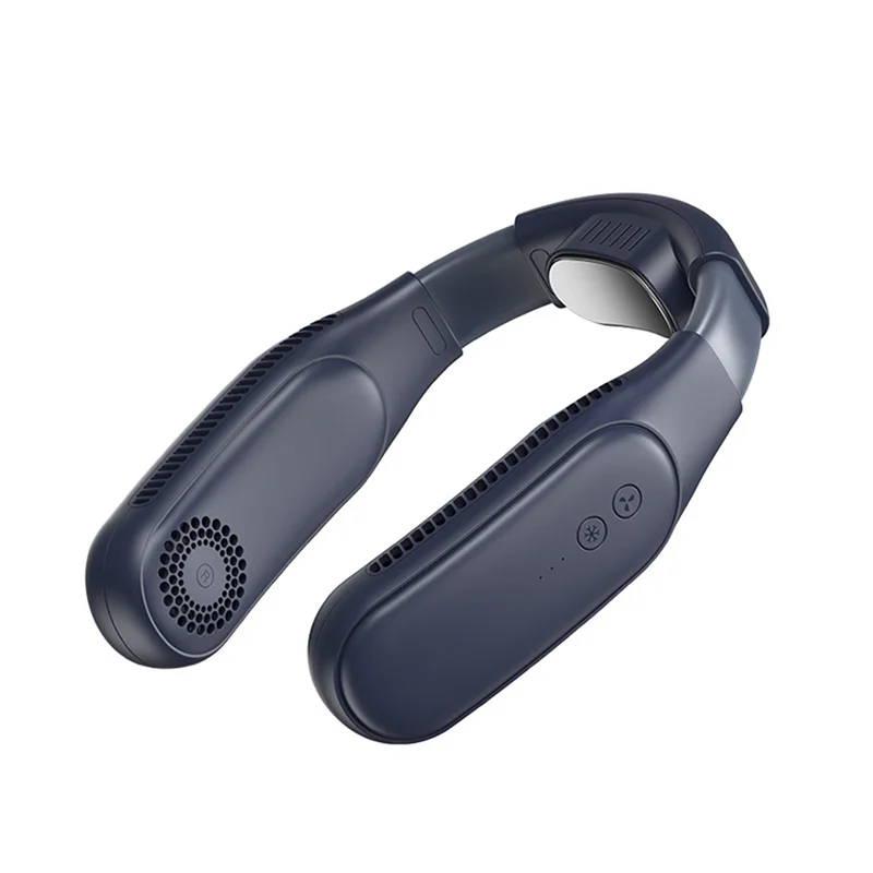 

Hanging Neck Fan Mobile Air Conditioner Cooler Outdoor Portable Bladeless Fan USB Rechargeable Neck Cooling Fan (Blue)