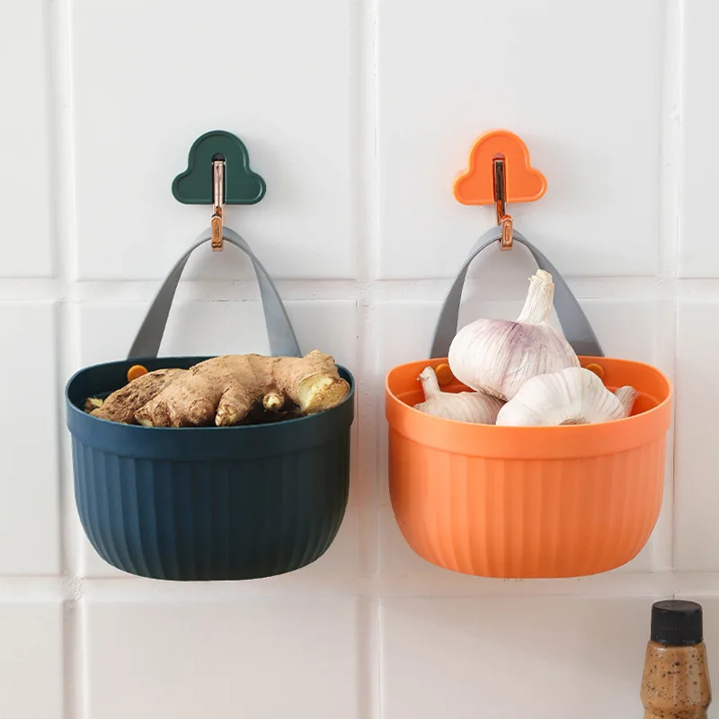 

Hanging Storage Garlic Wall-mounted Ginger Bathroom Small Storage Bedside Basket Rack Kitchen Food Onion Basket Basket