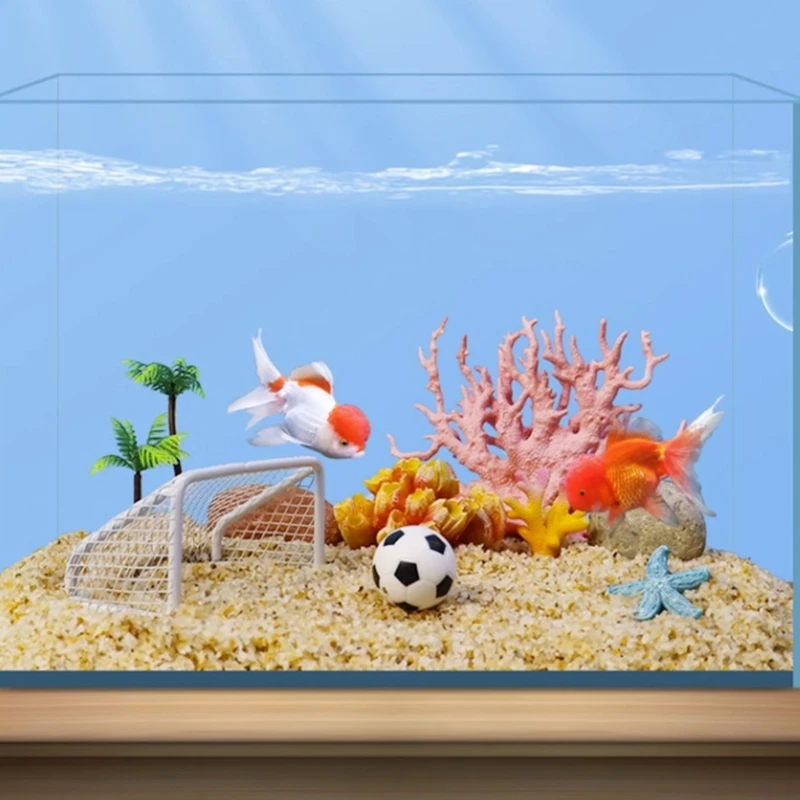 Металлические футбольные ворота для аквариумов тонущие украшения мини-голки