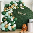 Зеленый макарон, Металлический воздушный шар, гирлянда, украшения для свадьбы, дня рождения, конфетти, латексные воздушные шары для детей, Детский душ