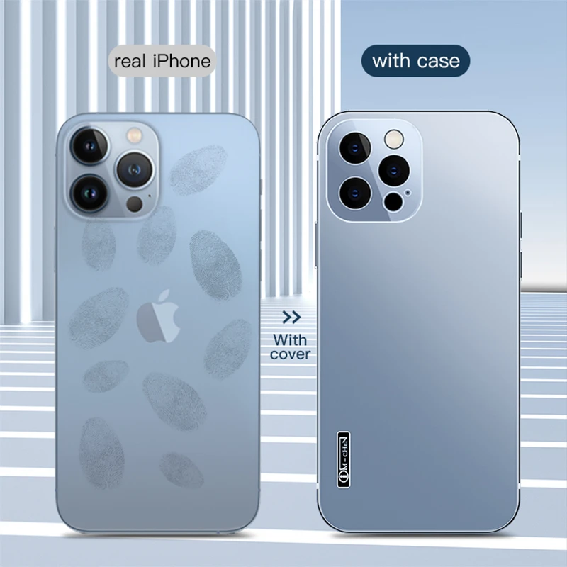 2022 NEW Metal Stainless steel Case For iPhone 14 13 12 Pro Max primary colors Frame Frosting Matte Lens Protection Back Cover