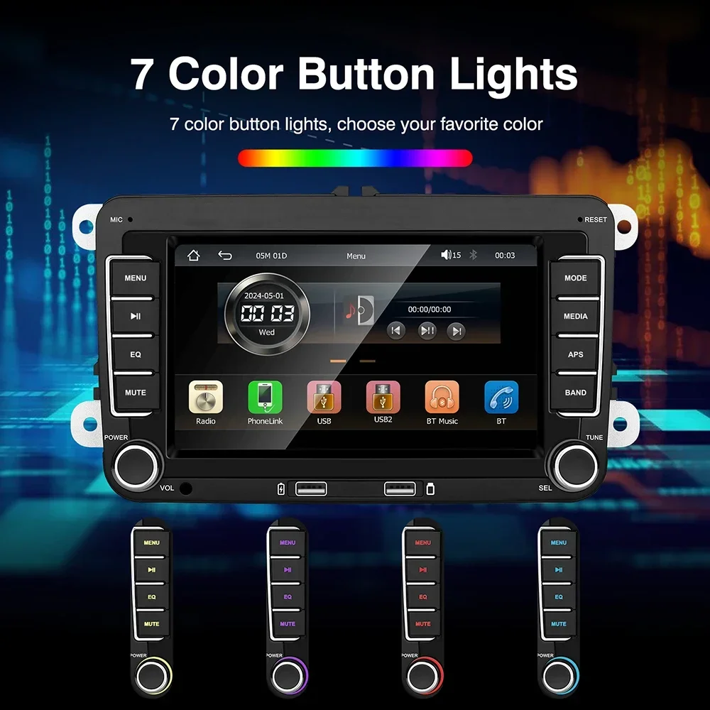 Автомобильный радиоприемник для VW Volkswagen Skoda Octavia Golf 5 6 Touran Passat B6 Polo Jetta 2 Din