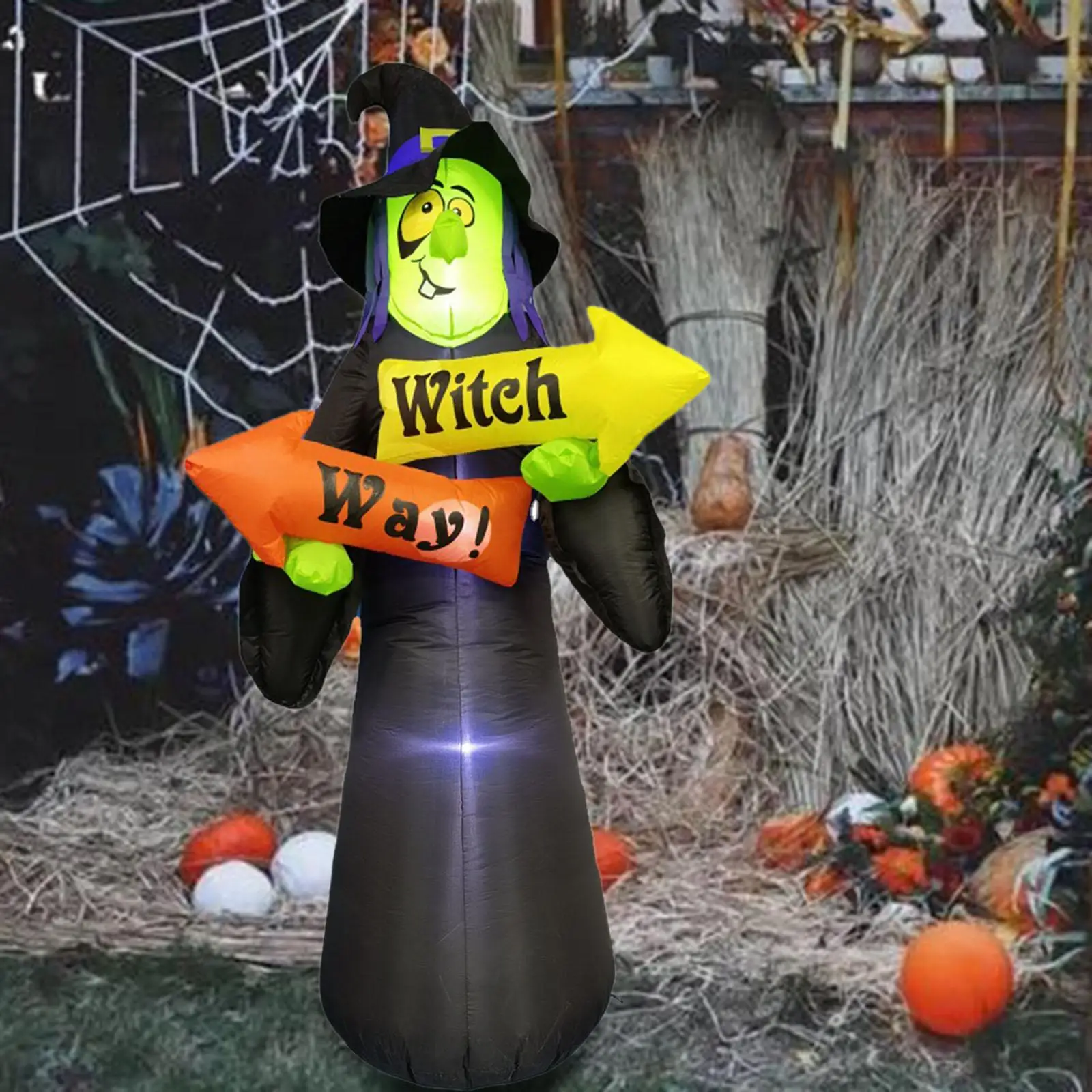 

7.8ft Halloween Inflatable Witch for Garden Holiday Party Supplies Yard Decor