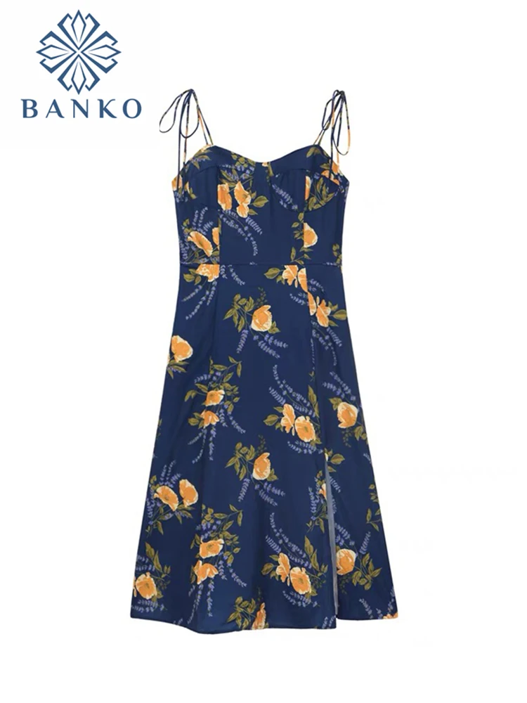 

Женское винтажное платье макси с цветочным принтом, длинное пляжное платье с оборками, V-образным вырезом и разрезом, сексуальное платье для...