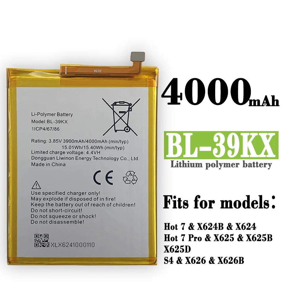 

Applicable infinix x624 / hot 7 / x625 / hot 7 Pro / S4 / X626 mobile phone 39kx battery