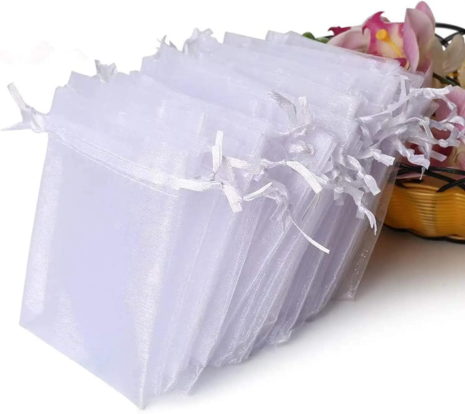 

100PCS Organza Bags Wedding Favor Bags 10x15cm Jewelry Gift Bags for Party Christmas Festival Bathroom Soap Wrapping Supplies