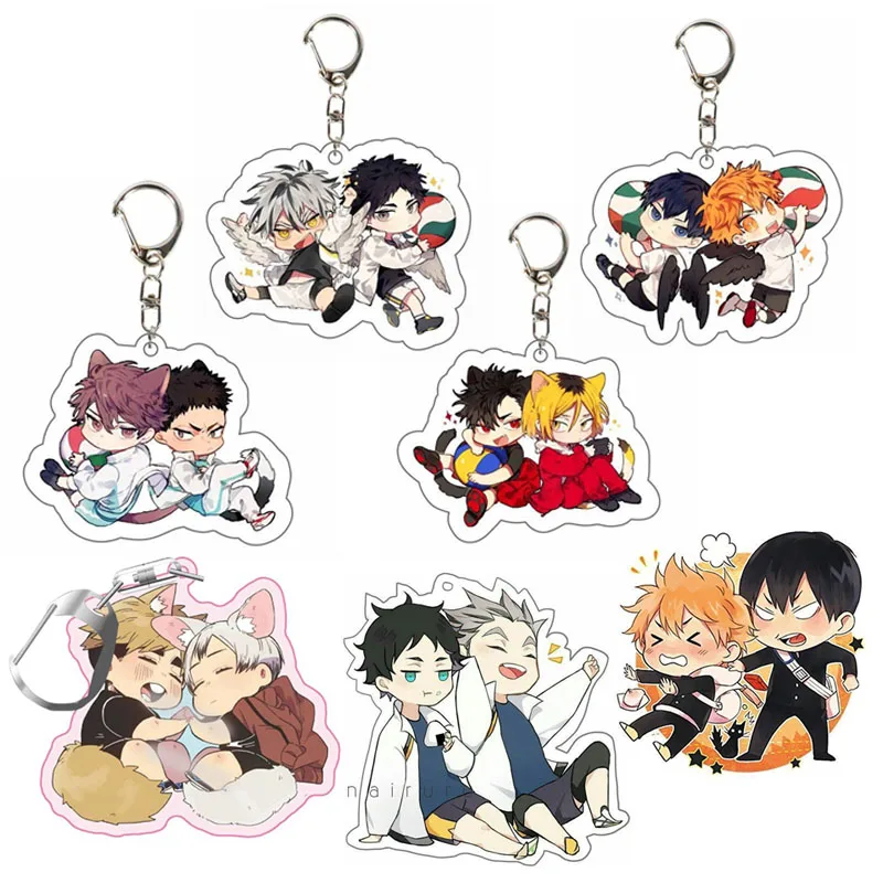 

Аниме Haikyuu! Брелок Hinata Shoyo Kageyama Tobio Косплей волейбол мальчик Акриловый Брелок фигурка брелок