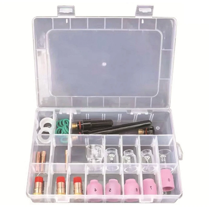 

31 Pieces Of TIG Welding Torch Stubby Gas Lens Heat-Resistant Glass Set, Suitable For WP-17/18/26 Welding Accessories