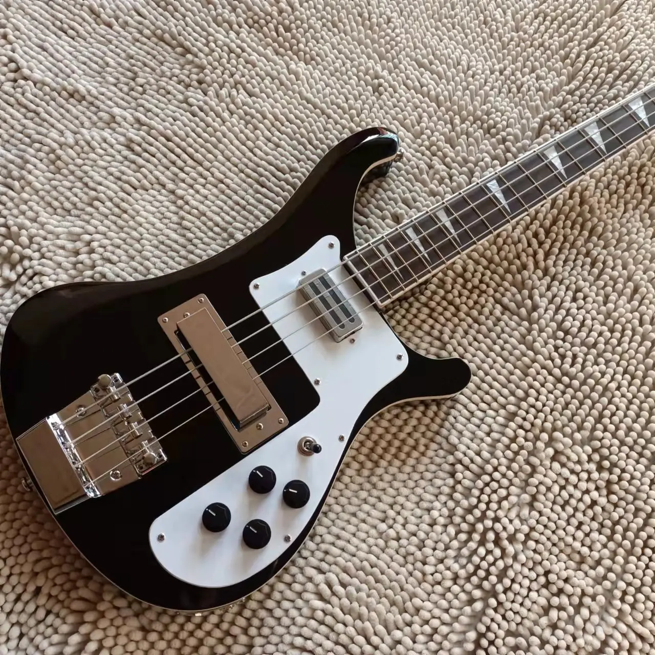 

2022!Rickenback custom 4003 fireglo 4 струны, бас-гитара, черный Рикен, бас, двойной выход, моно и стерео