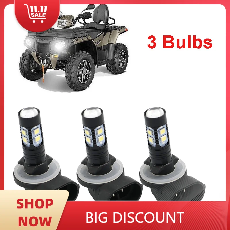 

3 шт. светодиодные лампы для фар ATV 150 Вт 3600LM 6000K БЕЛЫЕ лампы высокой мощности для POLARIS SPORTSMAN 110 300 400 450 500 550 570 600 700