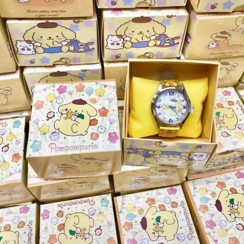 Фото Милые электронные часы из искусственной кожи с аниме Sanrio, детские часы Kulomi с большими ушками, собака, мелодия, в комплекте с подарочной коробкой №2